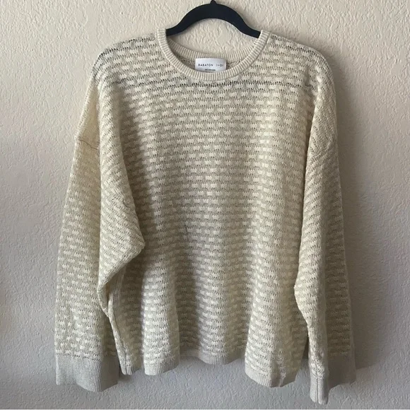 Aritzia Babaton Gold Metallic Oversized Mohair Wool Neutral Sweater XXS - Picture 4 of 9